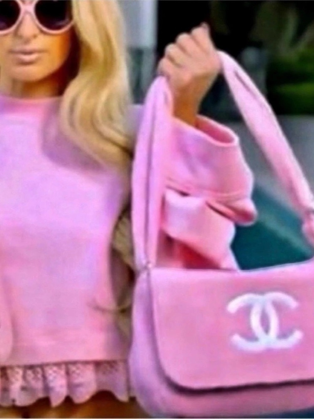 Chanel Beauté VIP Pink Toweling Flap Shoulder Bag & White Toweling Flap Shoulder